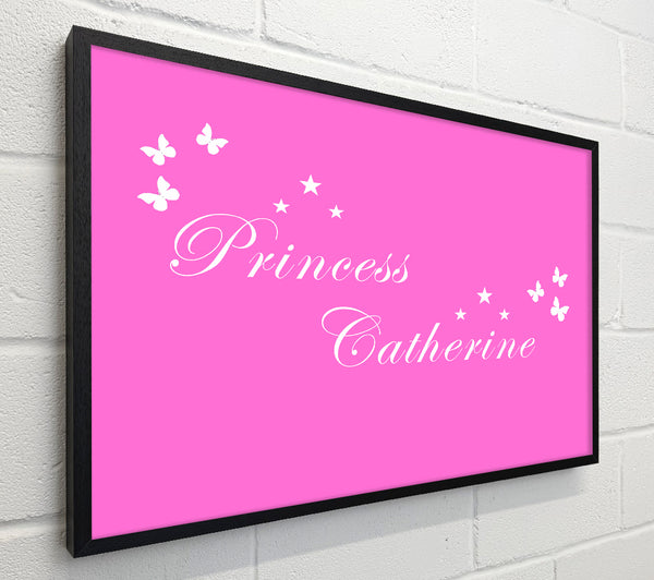 Girls Room Quote Your Own Name Princess Vivid Pink