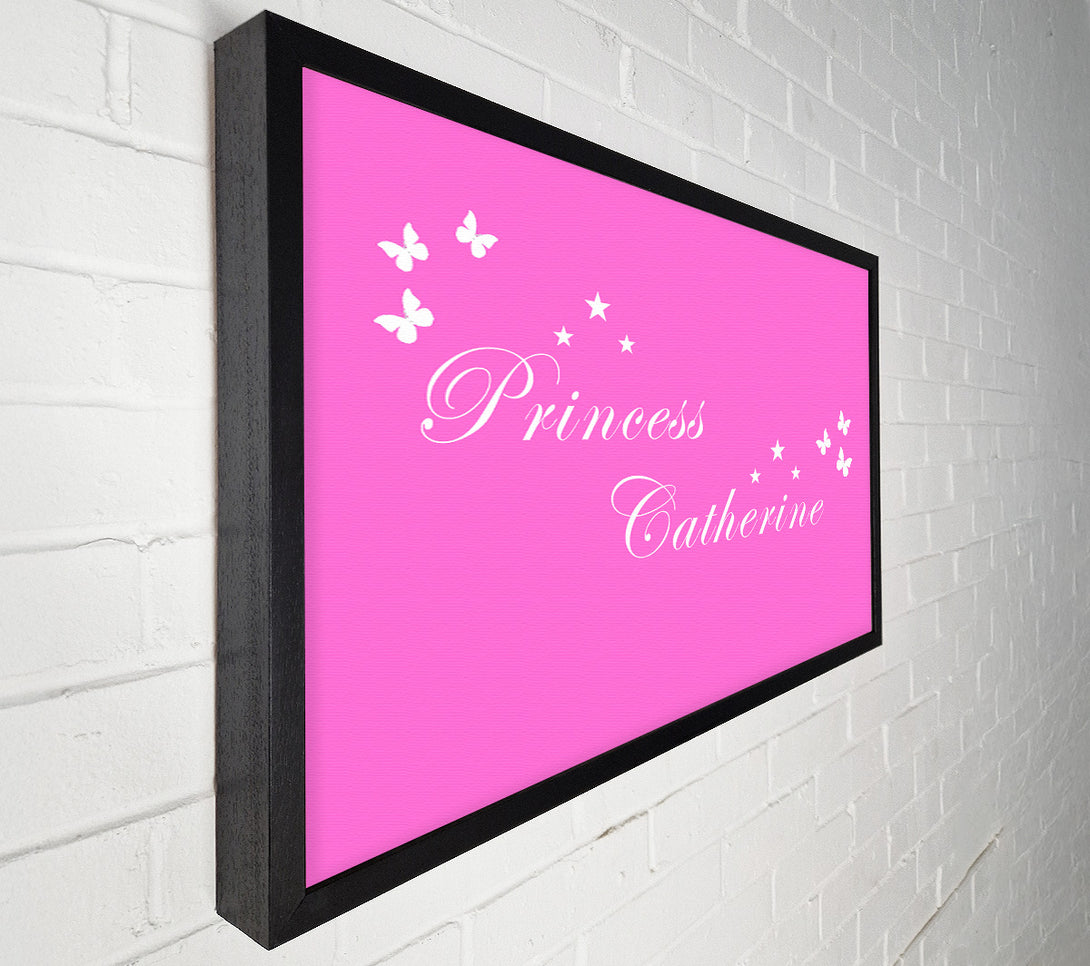  A Canvas Print of Girls Room Quote Your Own Name Princess Vivid Pink Canvas Print