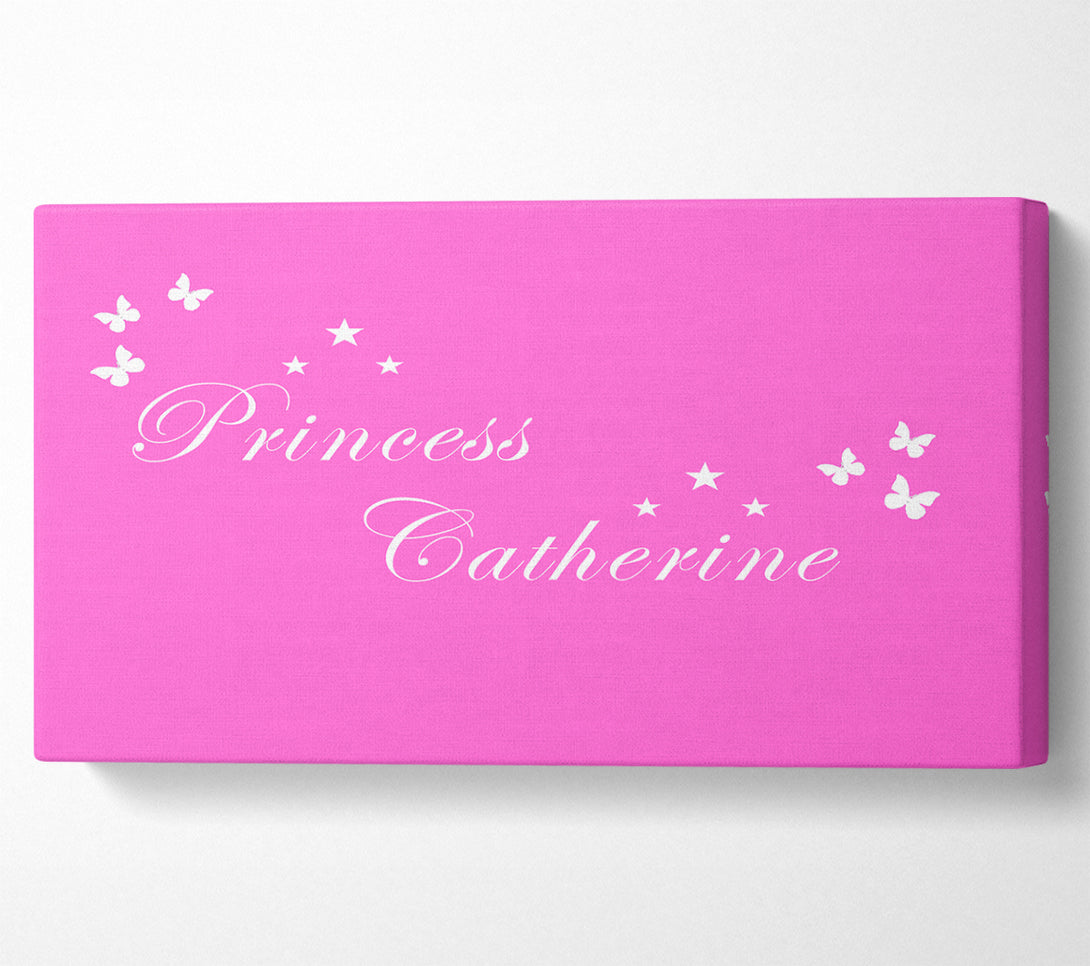 A Canvas Print of Girls Room Quote Your Own Name Princess Vivid Pink Canvas Print