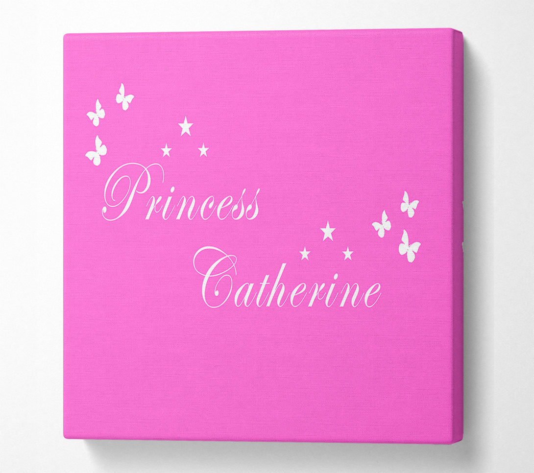  A Canvas Print of Girls Room Quote Your Own Name Princess Vivid Pink Canvas Print