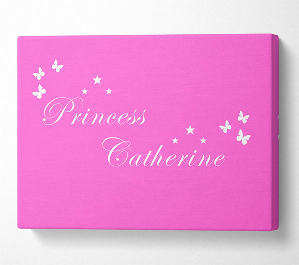  A Canvas Print of Girls Room Quote Your Own Name Princess Vivid Pink Canvas Print