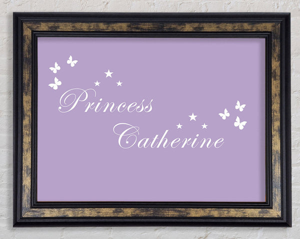 Girls Room Quote Your Own Name Princess Lilac Framed Print