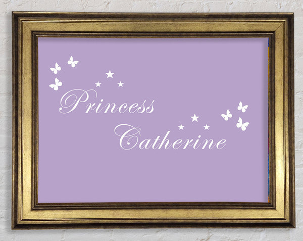 Girls Room Quote Your Own Name Princess Lilac Framed Print