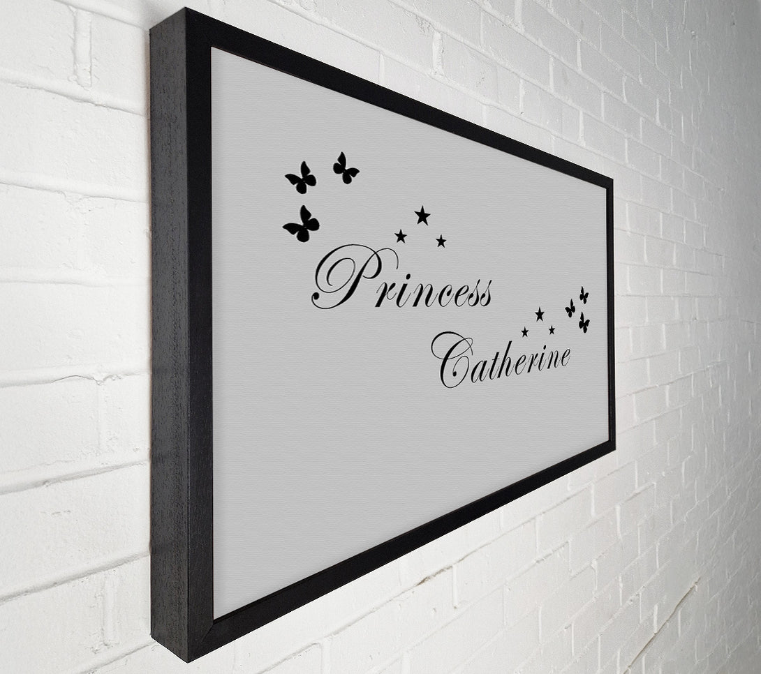  A Canvas Print of Girls Room Quote Your Own Name Princess Grey Canvas Wall Art