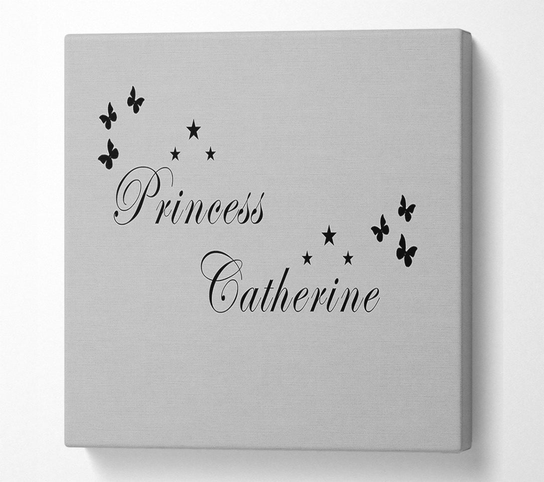  A Canvas Print of Girls Room Quote Your Own Name Princess Grey Canvas Wall Art