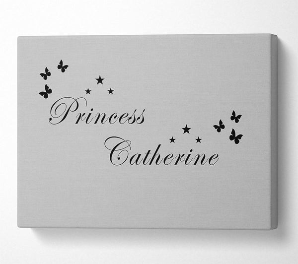  A Canvas Print of Girls Room Quote Your Own Name Princess Grey Canvas Wall Art