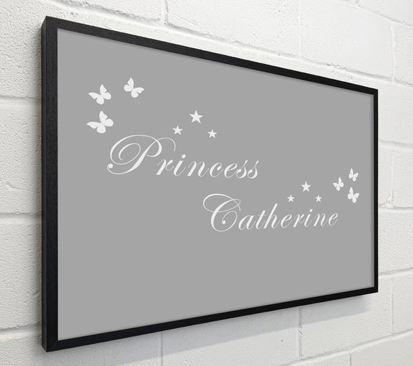 Girls Room Quote Your Own Name Princess Grey White