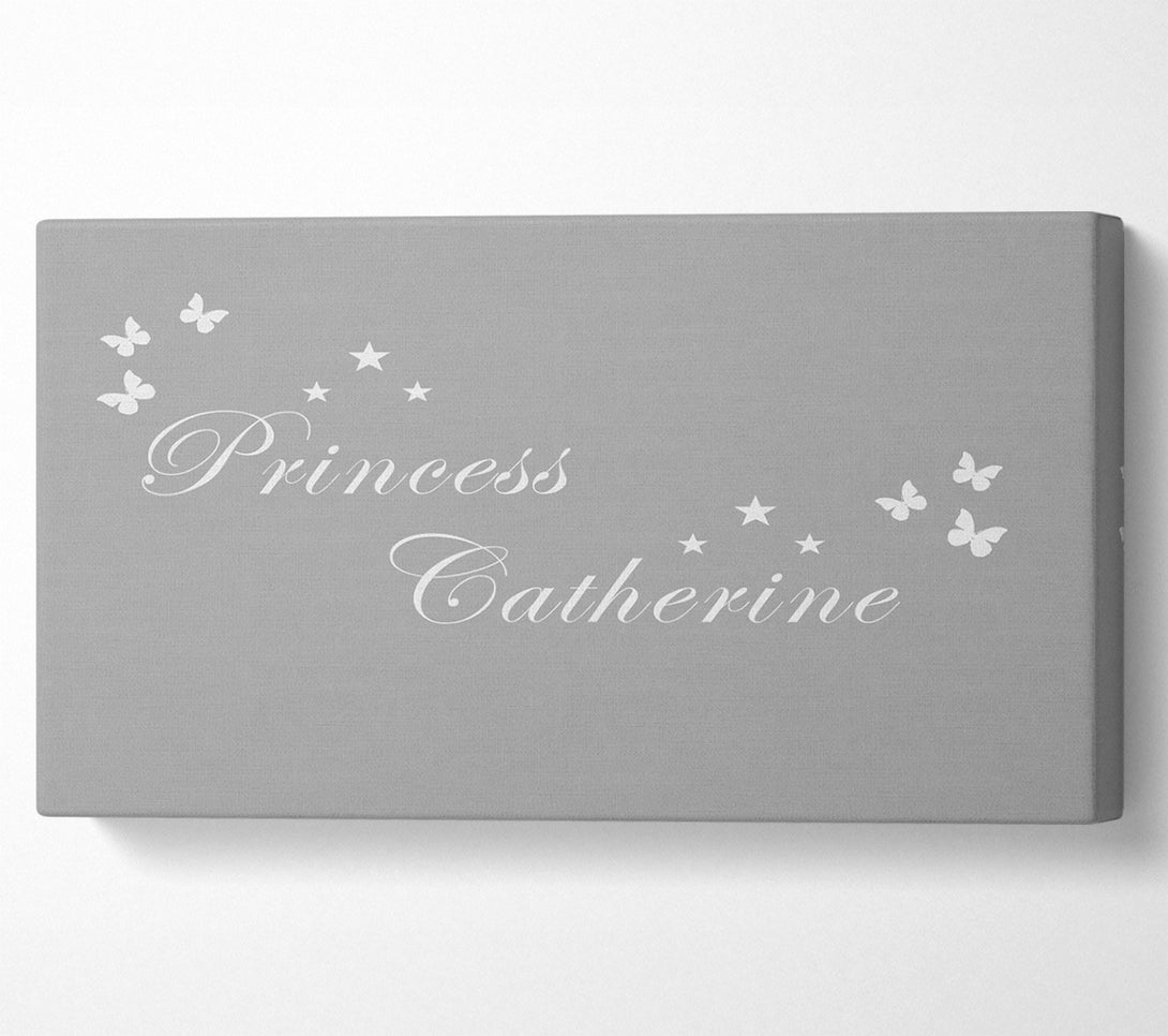  A Canvas Print of Girls Room Quote Your Own Name Princess Grey White Canvas Wall Art