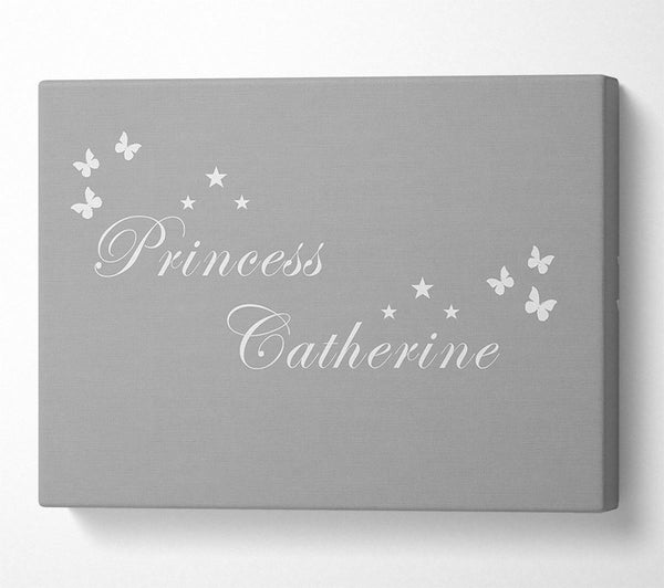  A Canvas Print of Girls Room Quote Your Own Name Princess Grey White Canvas Wall Art