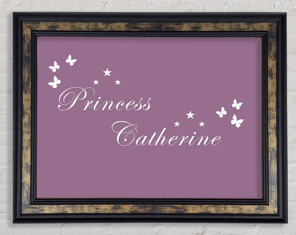 Girls Room Quote Your Own Name Princess Dusty Pink Framed Print