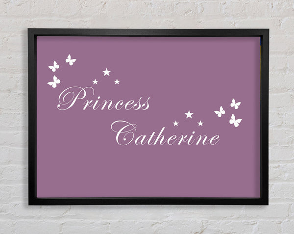Girls Room Quote Your Own Name Princess Dusty Pink Framed Print