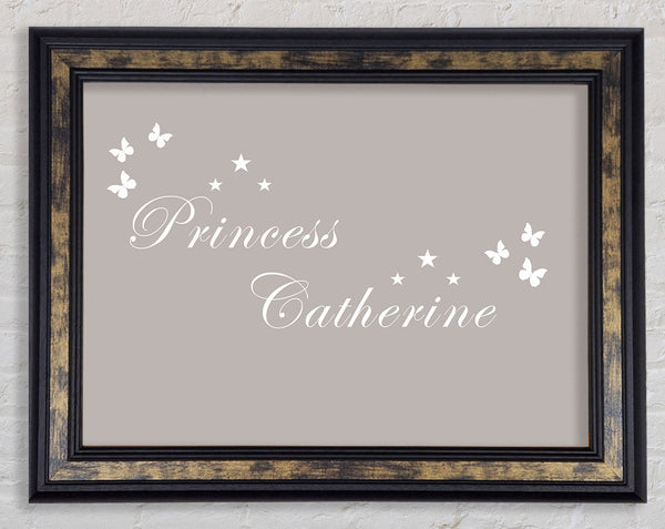 Your Own Name Princess Beige Framed Print