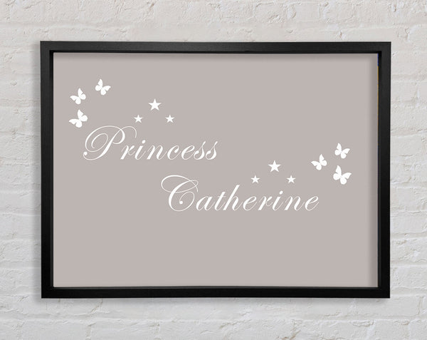 Your Own Name Princess Beige Framed Print