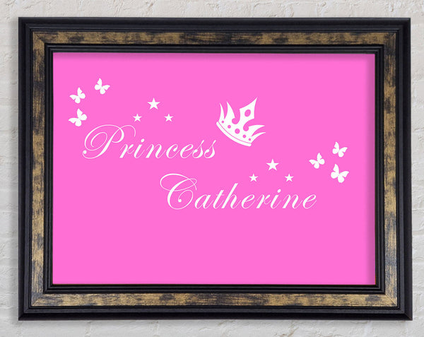 Your Own Name Princess 2 Vivid Pink Framed Print