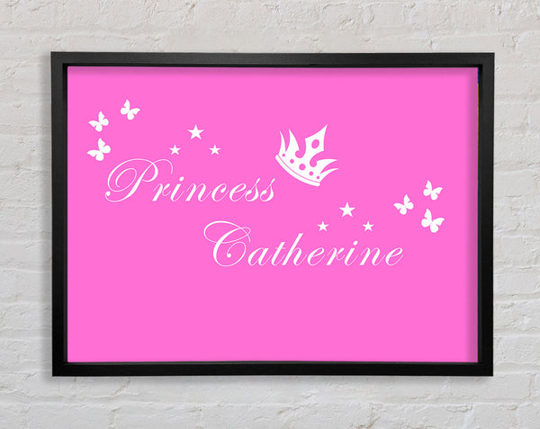 Your Own Name Princess 2 Vivid Pink Framed Print