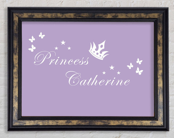 Your Own Name Princess 2 Lilac Framed Print