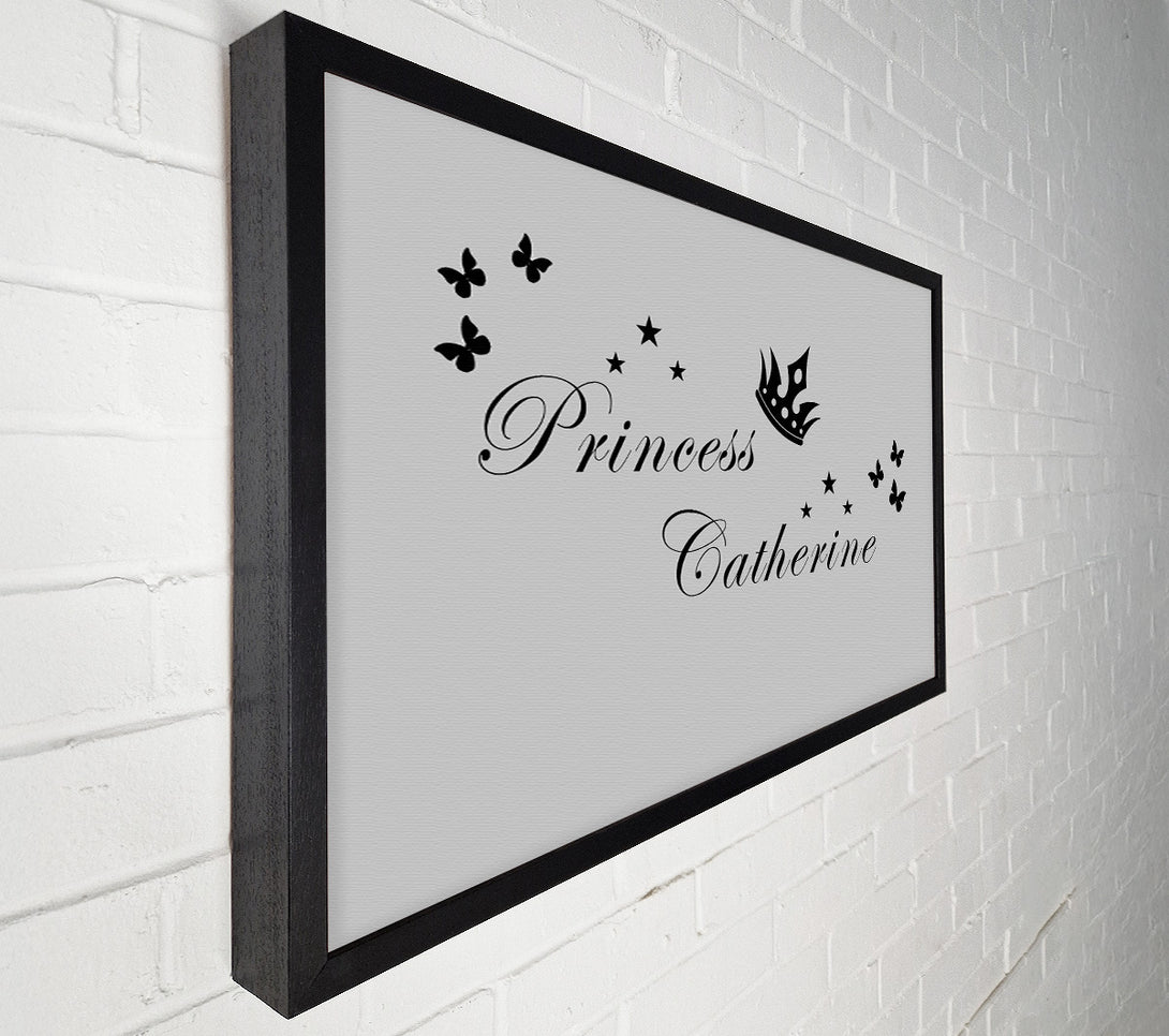  A Canvas Print of Girls Room Quote Your Own Name Princess 2 Grey Canvas Print