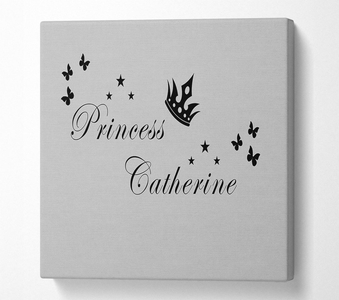  A Canvas Print of Girls Room Quote Your Own Name Princess 2 Grey Canvas Print