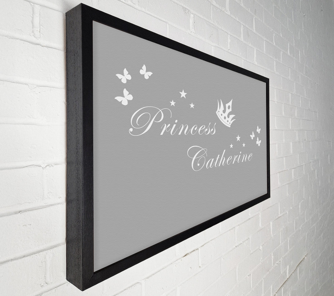  A Canvas Print of Your Own Name Princess 2 Grey White Canvas Wall Art