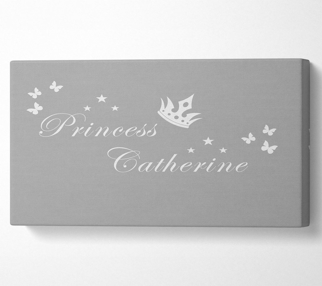  A Canvas Print of Your Own Name Princess 2 Grey White Canvas Wall Art