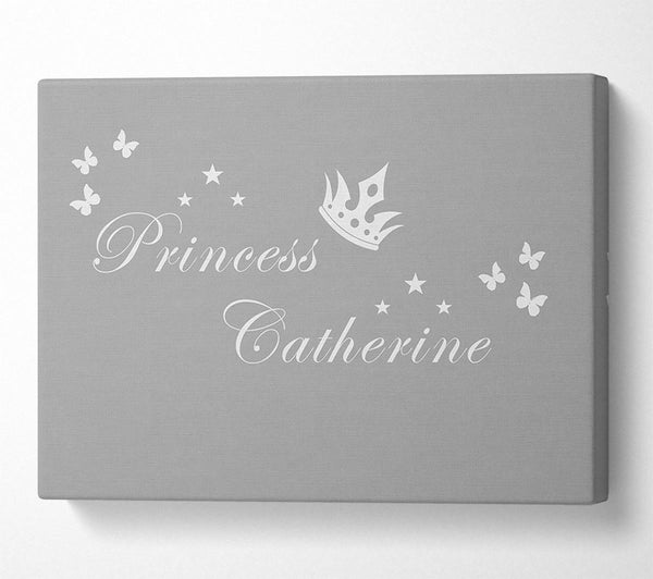  A Canvas Print of Your Own Name Princess 2 Grey White Canvas Wall Art