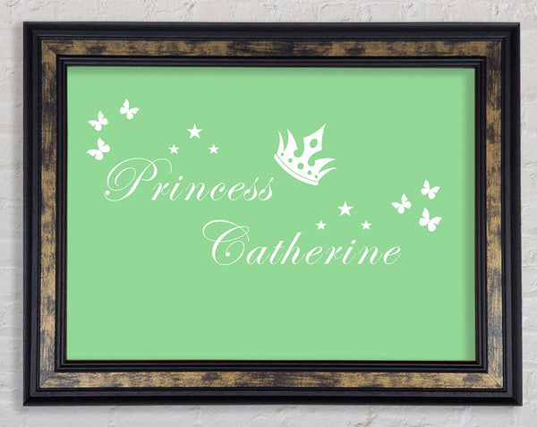 Your Own Name Princess 2 Green Framed Print