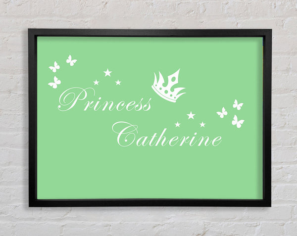Your Own Name Princess 2 Green Framed Print