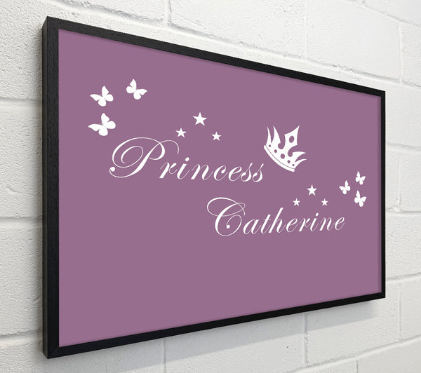 Girls Room Quote Your Own Name Princess 2 Dusty Pink
