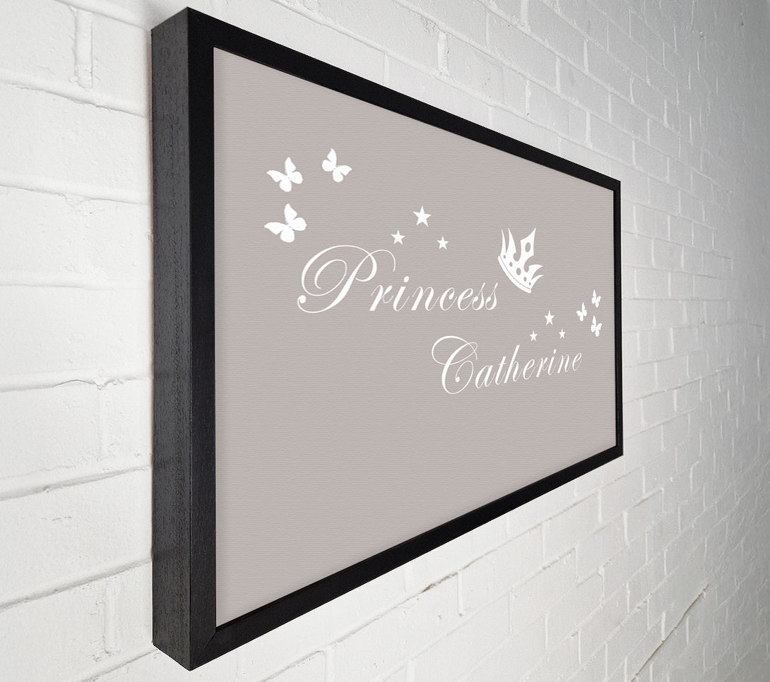  A Canvas Print of Your Own Name Princess 2 Beige Canvas Wall Art