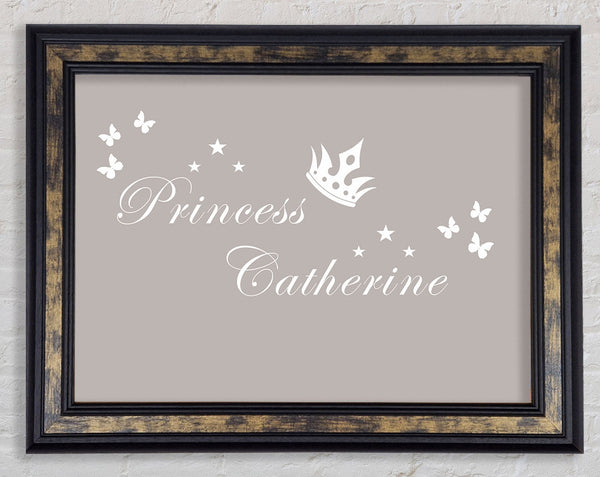 Your Own Name Princess 2 Beige Framed Print