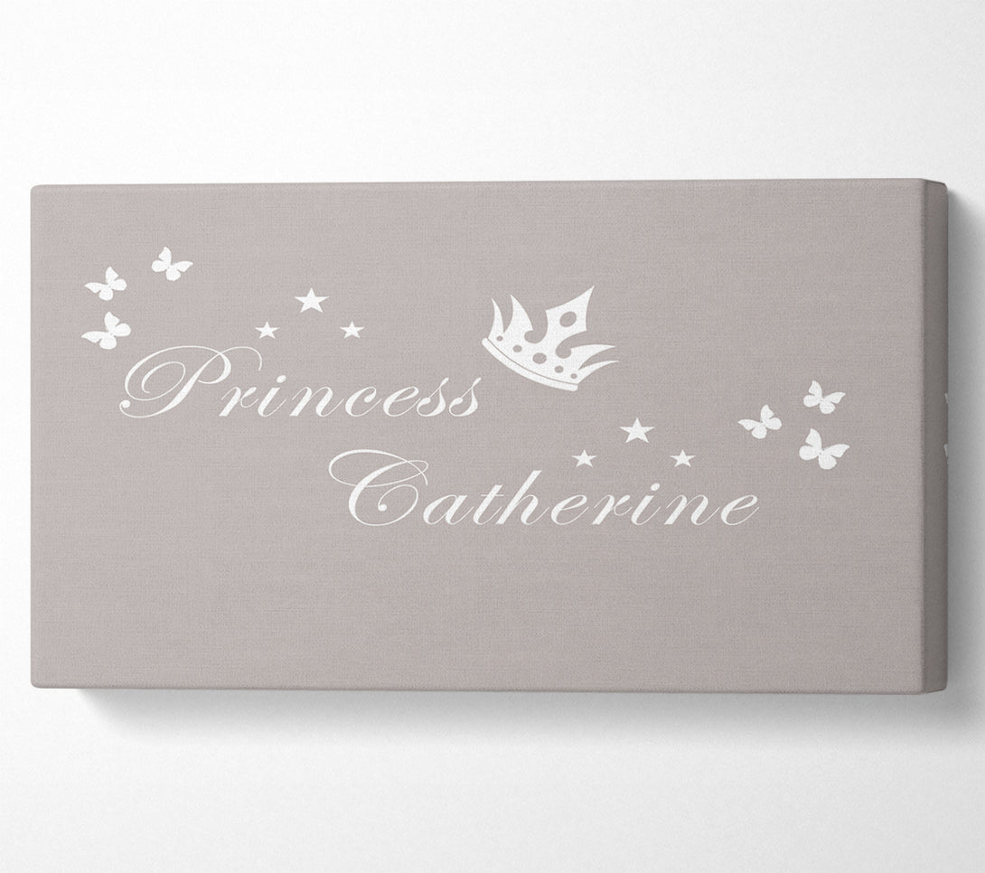  A Canvas Print of Your Own Name Princess 2 Beige Canvas Wall Art