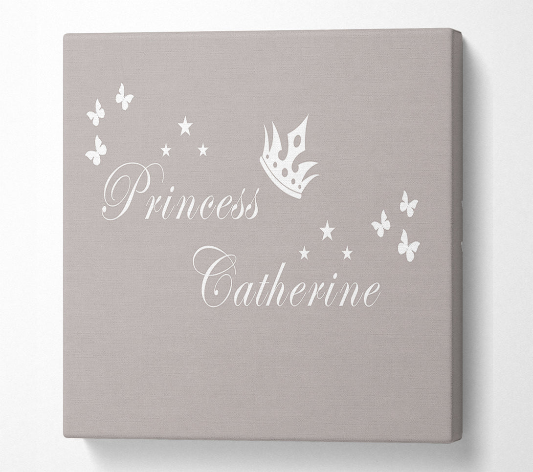  A Canvas Print of Your Own Name Princess 2 Beige Canvas Wall Art