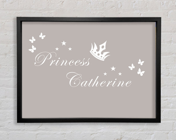 Your Own Name Princess 2 Beige Framed Print