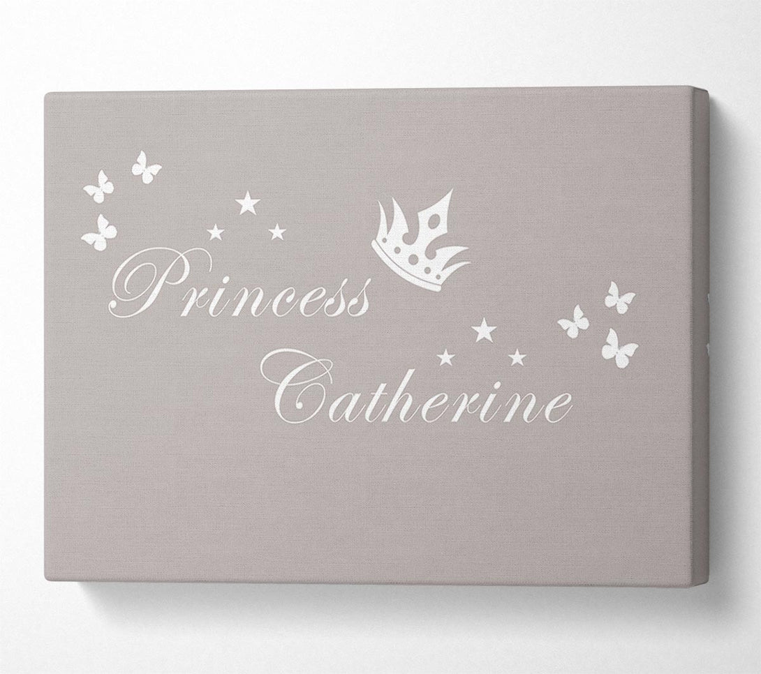  A Canvas Print of Your Own Name Princess 2 Beige Canvas Wall Art