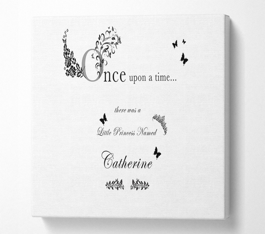  A Canvas Print of Once Upon A Time Your Name White Canvas Art