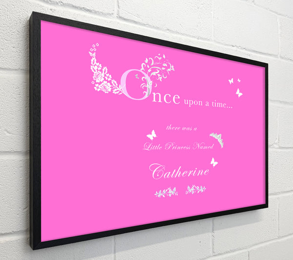 Girls Room Quote Once Upon A Time Your Name Vivid Pink