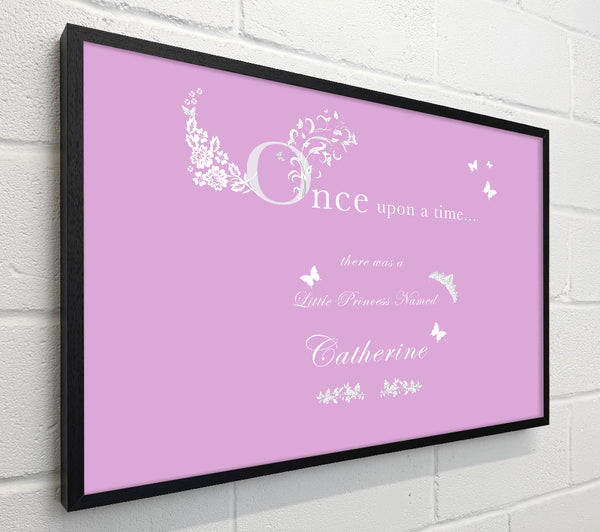 Girls Room Quote Once Upon A Time Your Name Pink