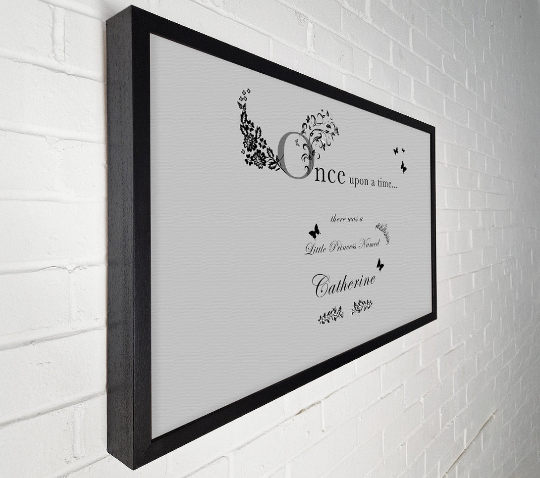  A Canvas Print of Girls Room Quote Once Upon A Time Your Name Grey Canvas Art
