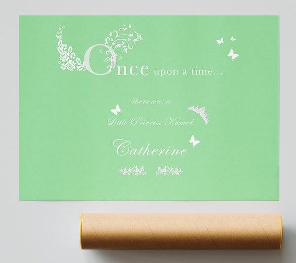 Once Upon A Time Your Name Green Print