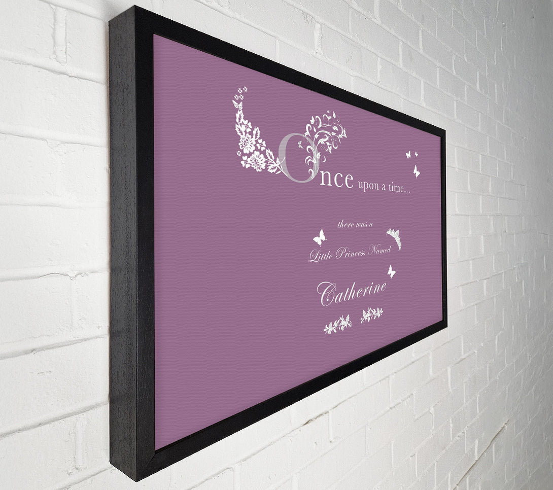  A Canvas Print of Once Upon A Time Your Name Dusty Pink Canvas Print