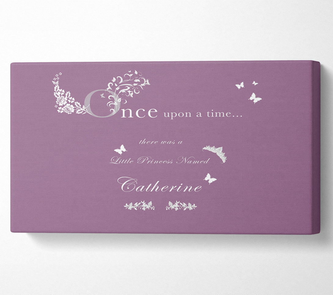  A Canvas Print of Once Upon A Time Your Name Dusty Pink Canvas Print