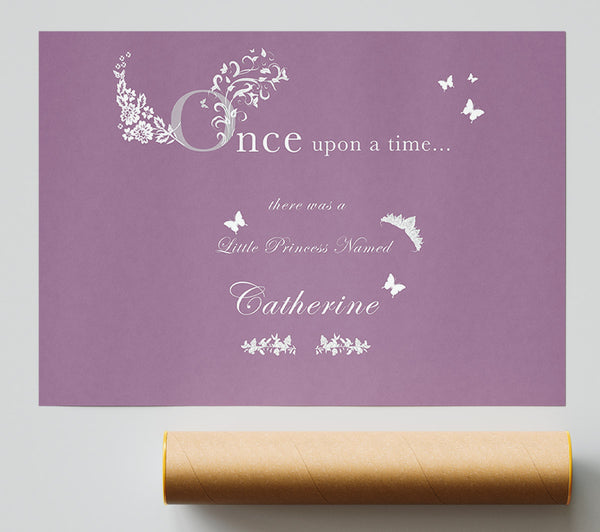 Once Upon A Time Your Name Dusty Pink Giclee Print