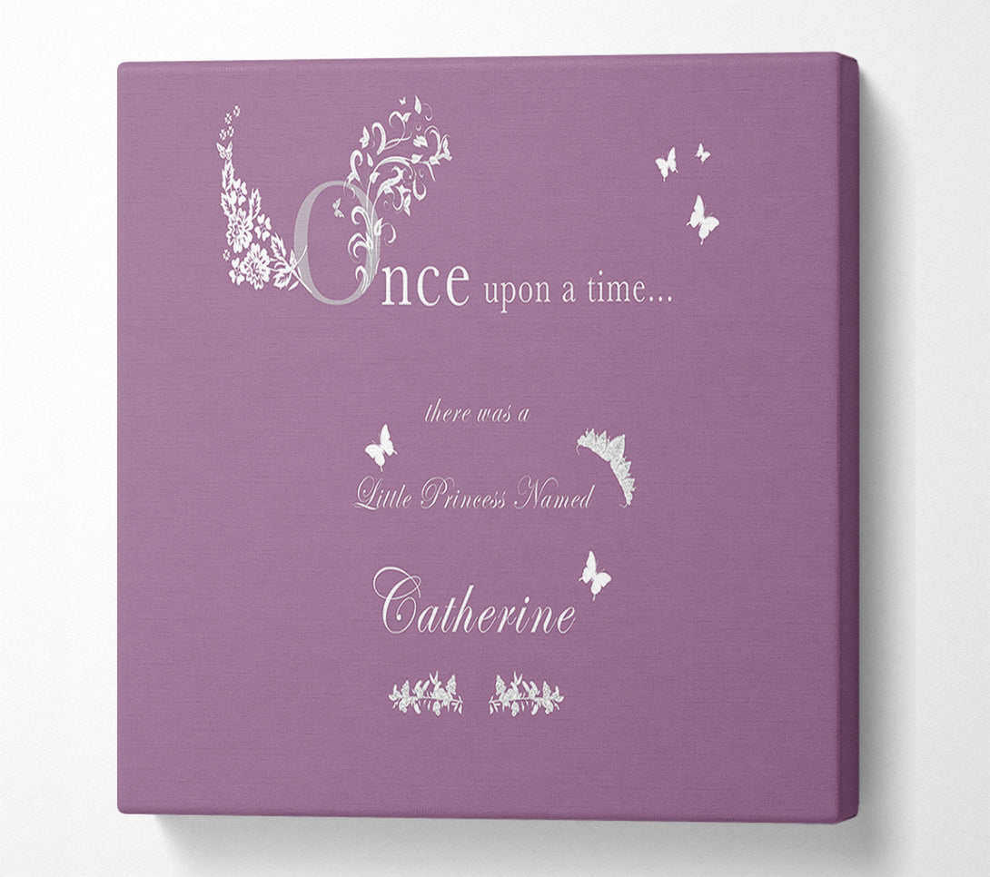  A Canvas Print of Once Upon A Time Your Name Dusty Pink Canvas Print