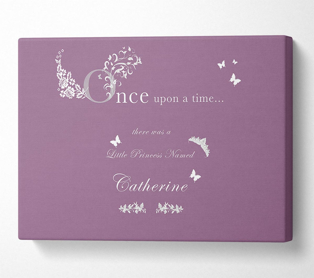  A Canvas Print of Once Upon A Time Your Name Dusty Pink Canvas Print