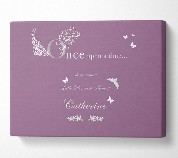  A Canvas Print of Once Upon A Time Your Name Dusty Pink Canvas Print