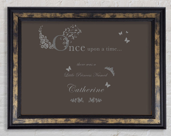 Once Upon A Time Your Name Chocolate Framed Print