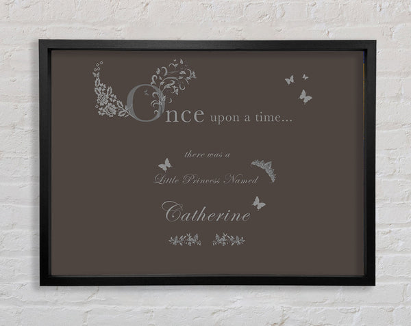 Once Upon A Time Your Name Chocolate Framed Print