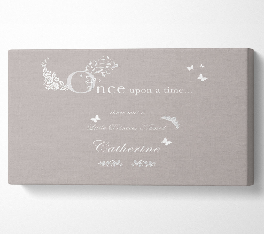  A Canvas Print of Once Upon A Time Your Name Beige Canvas Print