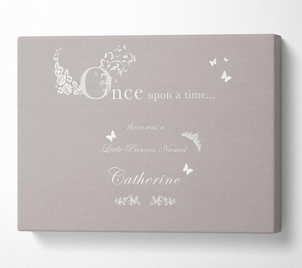  A Canvas Print of Once Upon A Time Your Name Beige Canvas Print