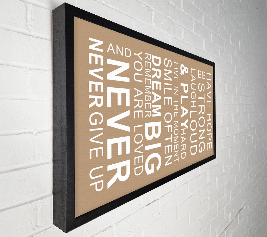  A Canvas Print of Family Quote Have Hope Be Strong Laugh Loud Beige Canvas Art